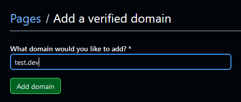 Verificando dominio propio en GitHub Pages